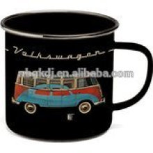 Taza de la lata del esmalte del escarabajo - negro taza de la lata del esmalte del escarabajo - negro